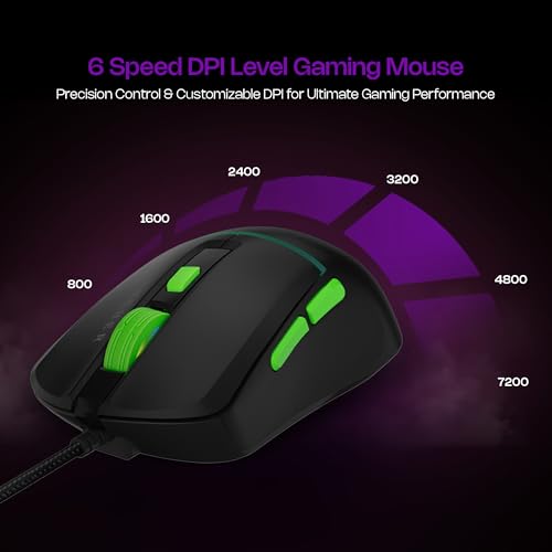 Image of Archer Tech Lab Wired Gaming Keyboard and Mouse Combo|Full Size 104 Keys,19 Anti-Ghosting| 6 Button Mouse Adjustable 7200 DPI,13 RGB Modes,Braided Cable|for PC, Laptop,Windows, Mac,Linux(G200)