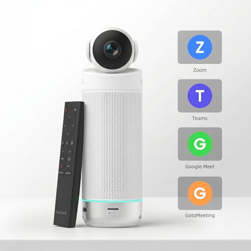 Image of KanDao Meeting S 1080P HD Conference Room Camera, AI Face Recognition and Speaker Tracking, 8 Noise Cancelling Mics, Smart Zoom, Automatic Focus, 180-Degree, Plug & Play, Compatible with Teams, Skype