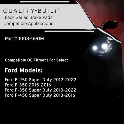 Image of QUALITY-BUILT Rear Semi-Metallic Brake Pads, Black Series 1003-1691M, Compatible with 2012-2022 Ford (F-250 Super Duty,F-350,F-350 Super Duty,F-450 Super Duty)