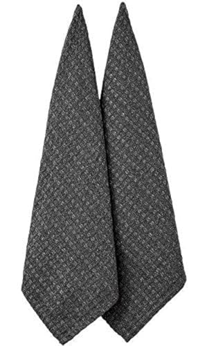 Torchons Eco Check Ladelle anthracite lot de deux sans traces vaisselle