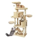 Petour Upgraded 66.9’’ Multi-Level Cat Tree with 2 Spacious Condos, 2 Big Plush Perches, a Nice-View