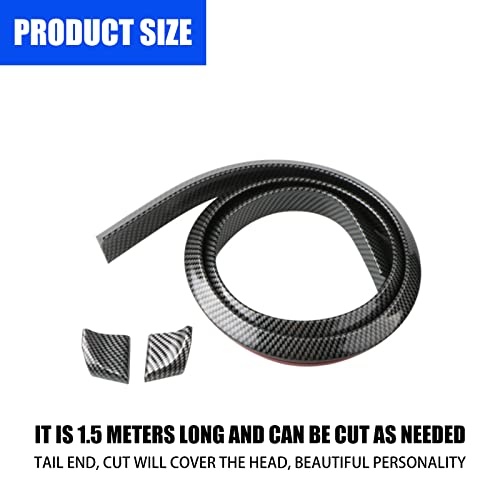 Sodcay 1 Pc Tailgate Car Decoration Strip, Perforation-Free Spoiler, Pvc Soft Small Tail Fin, Suitable For Tailgate, Roof, Bumper Scratch Protection (Carbon Fiber Black) #TOP1