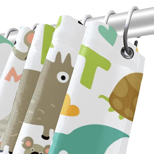 Rideau de douche imperméable alphabet multicolore lavable et résistant 183 cm - 6