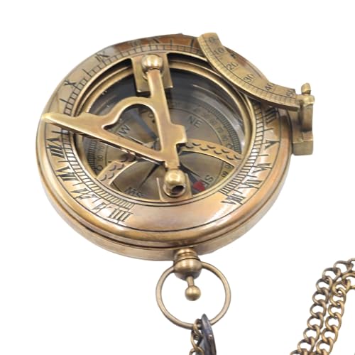 Brújula Sundial Compass con estuche de cuero y verso bíblico Proverbios 3 5-6 miniatura 3