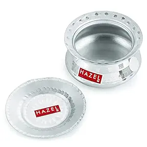 HAZEL Aluminium Biryani Pot| Biryani Handi Set, 1900 ML| Aluminium Hammered Finish Tope, Patila Handi | Multipurpose Aluminium Cooking Utensils for Kitchen Silver