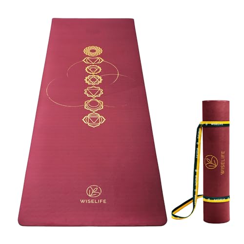 Wiselife tpe 7 chakra Printed 6MM Yoga Mat + Yoga Strap For Men, ...