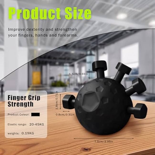 Finger Grip Strengthener, Powered Gear Power Ball Forearm, Finger Strength Trainer, Grip Strength Trainer Ball, Adjustable Hand Grip Strengthener, Silicone Grip Strength Trainer