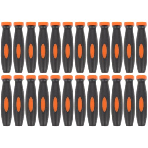ABOOFAN Poignée de Fichier 24 Pièces en Caoutchouc Noir Confortable Remplacement Pratique pour Outils de Travail Bois pour Réparations à Domicile Bureau
