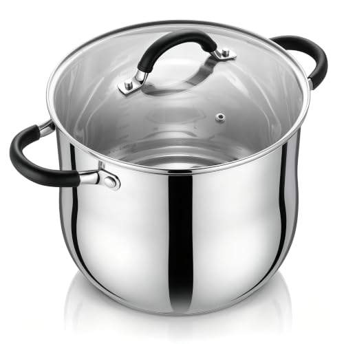 HaWare 12 Quart Stainless Steel Induction Stock Pot, Cooking Pot with Lid
