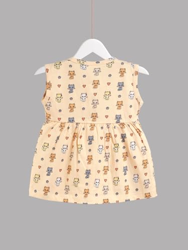 Image of HELLCAT 100% Cotton Baby Frock Dress for Girls - Pack of 3, Soft & Trendy, Sleeveless
