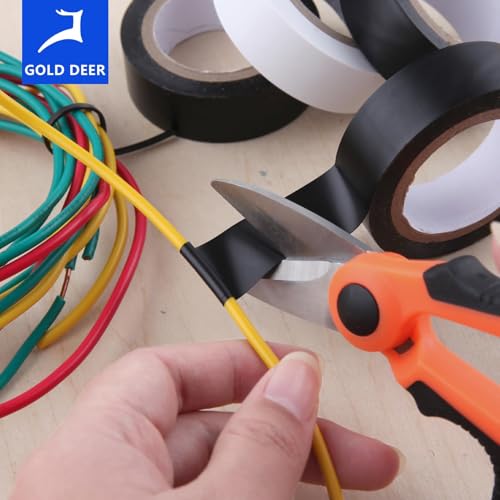 Image of 10 Rolls Electrical Tape,Black & White,3 /4 in x 66ft Electrical Tape Waterproof,PVC Electrical Insulating Tape for All Weather Wire Tape Electrical with Electrician Scissors,General Purpose
