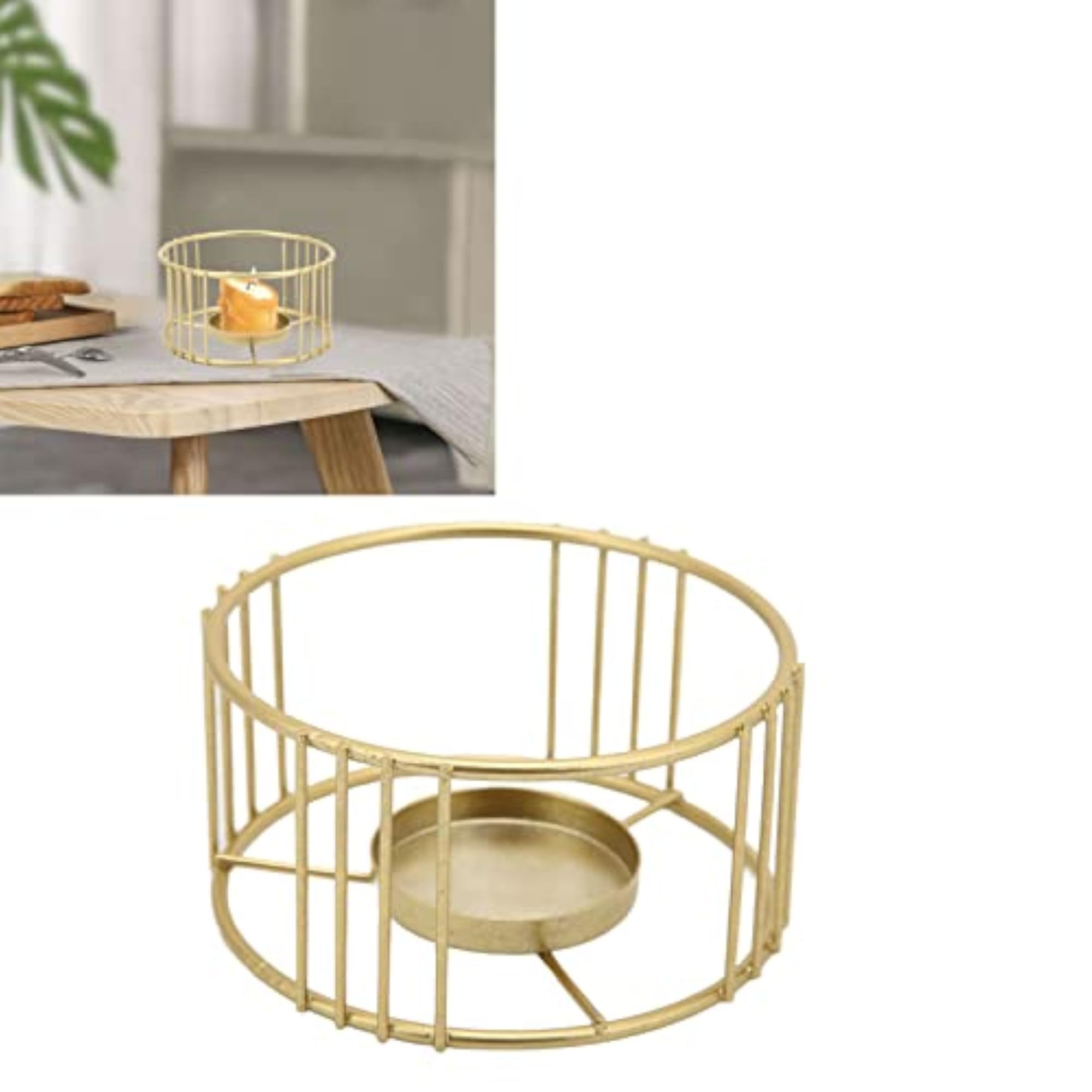 Gold Geometric Candle Holder for Dining Table