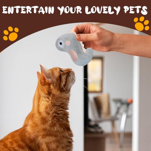 6Pcs Catnip Jouets Souris, Teeth Cleaning Jouet Interactif à l'herbe à Chat, Mini en Peluche Jouet à Mâcher à l'herbe à Chat pour Kicking, Playing and Indoor Interacting – Image 6