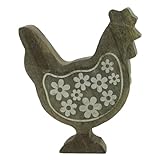 gallina de madera para poner huevos Figura decorativa de una simpática gallina totalmente decorada con un estampado muy original de flores, aportando un toque original al resto de tu decoración.
