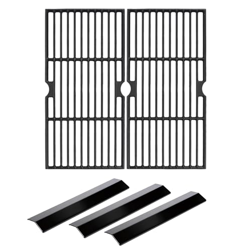 Utheer Grill Part for Oklahoma Joe's Longhorn Combo 3-Burner Charcoal/Gas Smoker, Grill Grate + Heat Plate for 15202029 12201767 14201767, Heavy Duty Oklahoma Joe Smoker Accessories