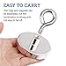 Super Strong Neodymium Fishing Magnets, 450lbs Pulling Force Rare Earth Magnet with Countersunk Hole Eyebolt for Retrieving in River and Magnetic Fishing