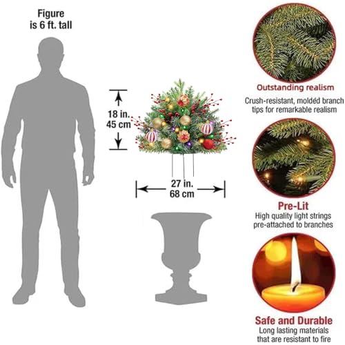 Macetero de Navidad para exteriores con estaca para árboles artificiales 6
