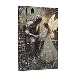 RMYRHQ Adorable Fairy Knight Meet,Sparkle Wings,Shiny Armor,Glow Dust&Wild Flowers Wood Jigsaw Puzzles Adult 1000 Pieces Stress Relieving Pleasure Challenging Puzzle Perfect for Game Nights