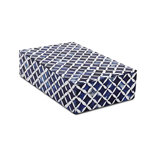 Handicrafts Home Decorative Storage Box with Lid, Moroccan Remote Control Holder Box, Wide Coffee Table Storage Organizer