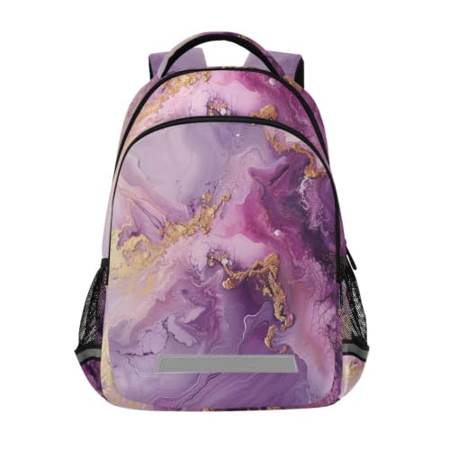 Cartable enfant violet marbre ergonomique pour soulager le dos des ados