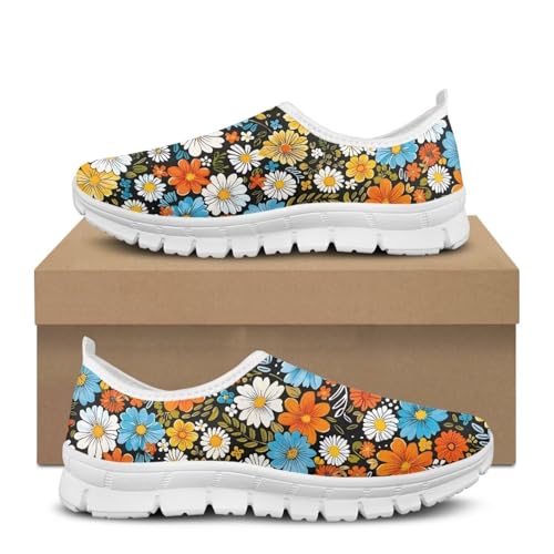 Jeiento Boho Blossom Womens Casual Loafer Slip On Lightweight Comfort Travel Walking Flats Shoes2