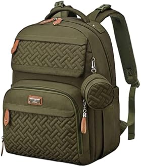 BabbleRoo Diaper Bag Backpack, Unisex Baby Bags with Changing Pad, Pacifier Case & Stroller Straps