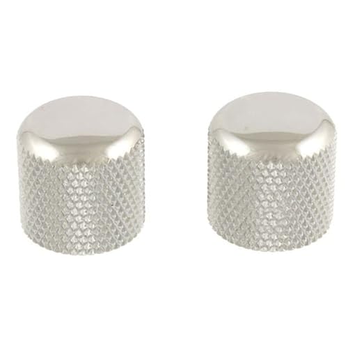 2 Chrome Dome Knobs Push-On Fits Split Shaft Pots #TOP20