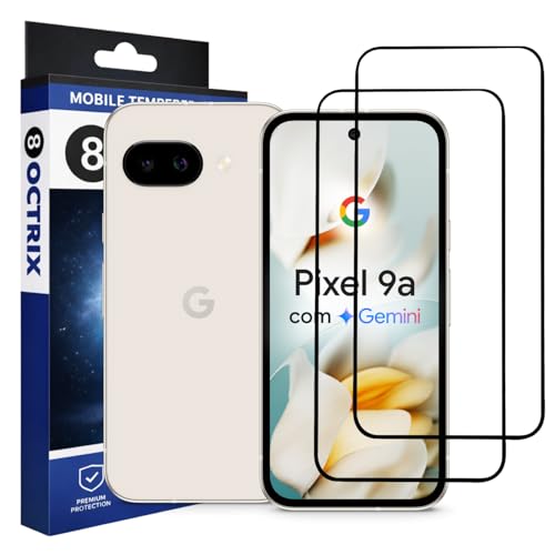 Image of Military-Grade Gorilla Tempered Glass Screen Protector for Google Pixel 9A (Black) Pack of 2| 9H Hardness | Edge-to-Edge Full Coverage | HD Clarity | Scratch & Drop Protection