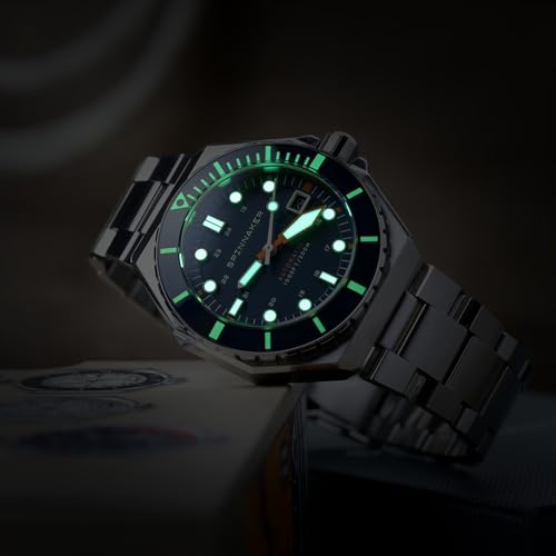 Image of Spinnaker Dumas Men's Watch - Automatic Dive Watch for Men, 44mm Stainless Steel Case, Stainless Steel Strap, Water Resistant 300m, SP-5081