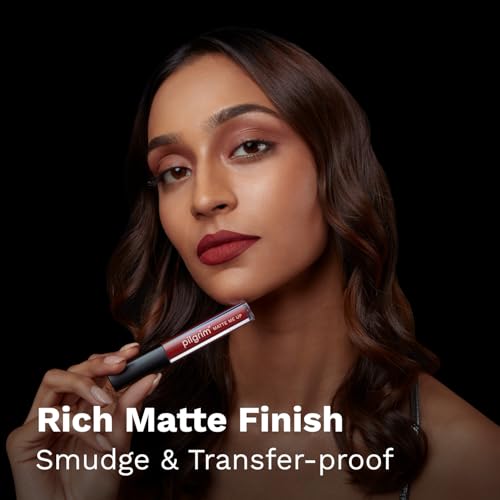 Image of Pilgrim Liquid Matte Lipstick -Red Revenge | Lipstick for Women with Hyaluronic Acid & Spanish Squalane | Transferproof, Long Lasting & Non Drying with Hydrating Ingredients 3gms