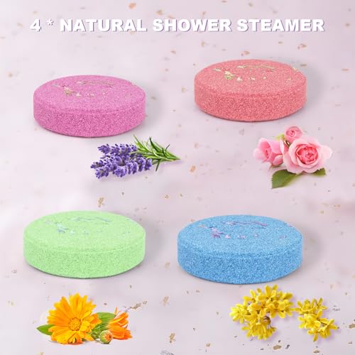 Bath Bombs for Women Gift Set - Bath Sets for Women Gift - 5 Large Bath Bomb Set with 4 Shower Steamers & 3 Candles - Birthday/Thanksgiving/Mother's Day Gifts - Image 5