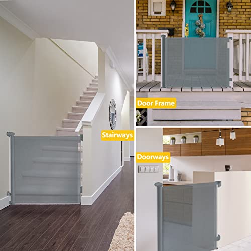 Retractable Baby Gates, 120 Inches Extra Wide Baby Gates Mesh Pet Dog Gate For Stairs Doorways Hallways House Indoor Outdoor #TOP7