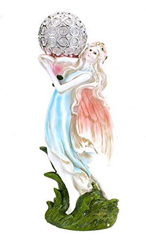 Solar Powered Fairy Angel with Solar Glowing Globe LED Garden Light Decor Color Change