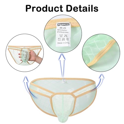 Men's Sexy See Through Briefs Micro Mesh Breathable Bulge Enhancing Pouch Sheer Underwear for Male4