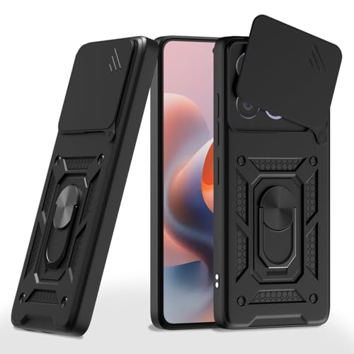 Image of Luxe Back Cover for Motorola G86 Power | D10 Tough Armor Case | Sliding Camera Shield | 360 Protection | Kickstand Ring Holder | Military-Grade Bumper Case