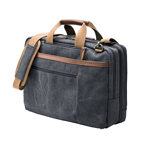 SANWA 15.6 inch Vintage Canvas Backpack, Convertible Laptop Computer Bag, ...