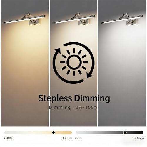 Lámpara de pared con temperatura ajustable y batería para tocador 7