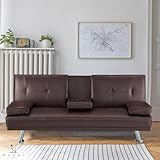 Naomi Home Futon Sofa Bed with Armrest Espresso