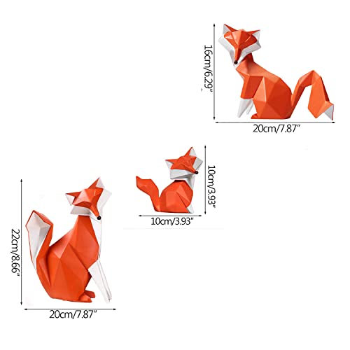 Image of Fox Family Statues Home Decor | Cute and Stylish | (Pack of 3 Pieces, Orange Color)