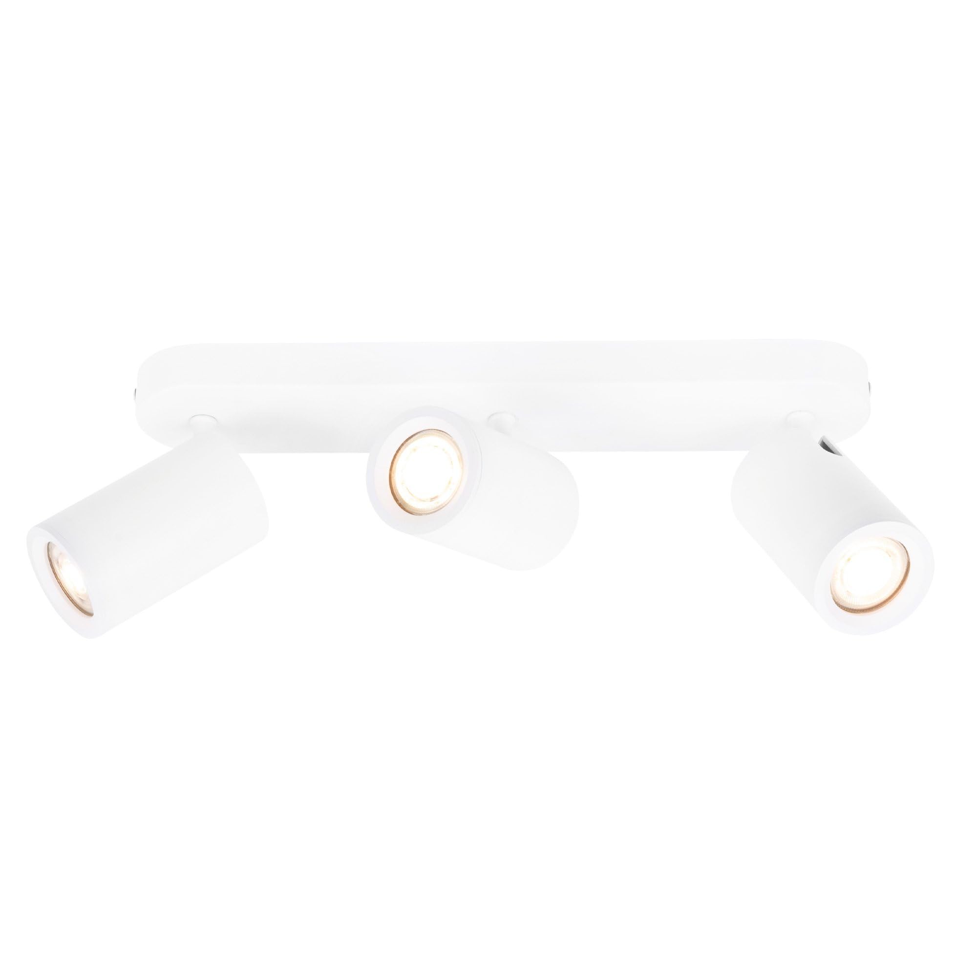 Ledvion - Ceiling Spotlight LED White 3 Lights, dimmable, 5W, 6500K, Rectangular, tiltable, GU10 Socket White Bulb, IP20