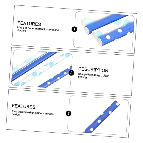 Pitillos de papel azul desechables 200pcs miniatura 4