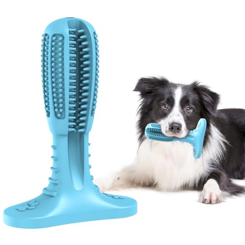 HETOO Hundespielzeug, Kauspielzeug für Hund Welpen, Zähne Reinigung Hunde Spielzeug Für Mittelgroße Hunde, Zähne Schleifstange Gummi Dog Toys (Blau)