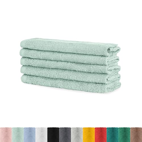 BaSaTex - Ensemble de Serviettes pour invités Lot de 5 - Serviettes en éponge avec Boucle de...