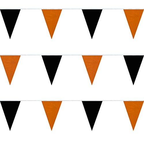 FlagandBanner Black/Orange String Large Pennants (120 ft.)
