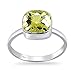 Daily Boutik Anillos de boda de plata esterlina para mujer - Anillo hipoalergénico con piedras preciosas de cuarzo amarillo limón encantador de 7X7 mm - Cojín de 1,76 quilates