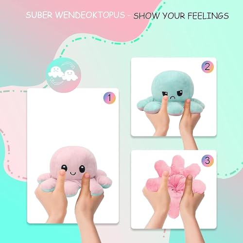 Image of Niku Reversible Octopus Soft Stuffed Toys for Girls Boys Baby Kids | Teddy Bear plushies, Animal Toy | Best Gift Item for Kids (Pink and Blue Colour)