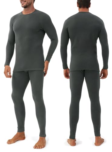 DAVID ARCHY Conjunto Térmico Hombre Ropa Interior Térmica Running Esquí Ciclismo Fitness Contiene Mezcla de Lana y Seda de Morera Cálido y lujosamente Suave Absorbe la Humedad para -10 °C a 0 °C - imagen 6