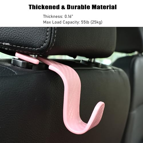 Toiyason TYSHOOK01_443PINK Car Seat Headrest Hook Universal Vehicle Seat Hook Hangers Interior Storage Organizer For Purse Handbag Coats Umbrellas Grocery Bags 4 Pack Pink thumb #4