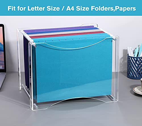 Maxgear Hanging File Organizer, Acrylic File Folder Organizer With Built-In Handles, Clear File Storage Organizer For Letter/A4 File Folder, Modern Flexible Design, Decorative Home Office Bins #TOP5
