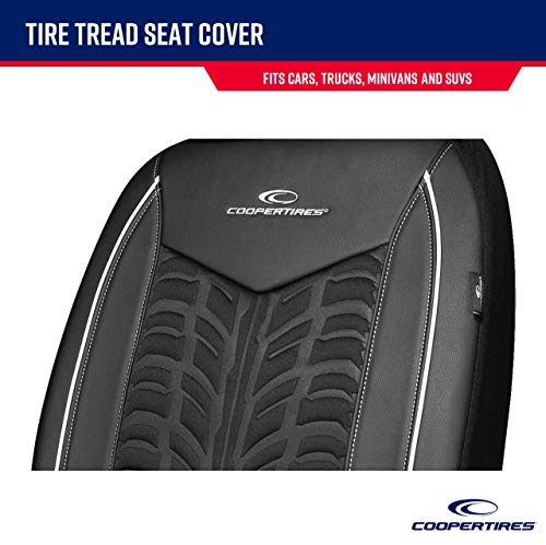 Cooper Tires Waterproof Car Seat Covers, Tire Tread Design, Low Back, PU Leather & Polycloth Fabric, Airbag Compatible, Fit for Most Cars, Trucks, SUVs and Vans - Thumbnail 4